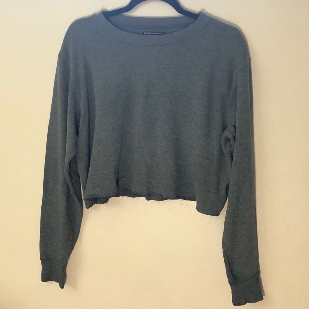 Brandy Melville Rawcut Crewneck Hoodie
